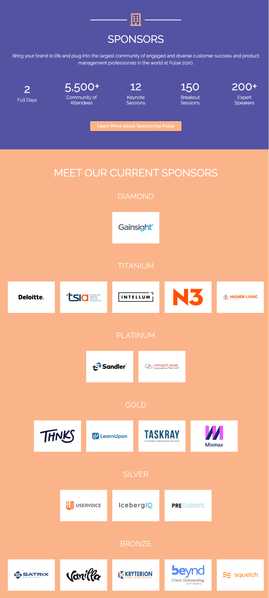 pulse 2020 sponsorships